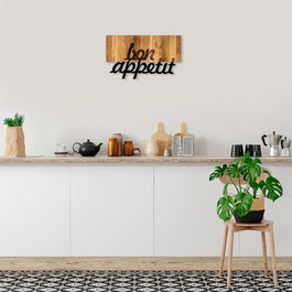 Wallity MA-309 Accesorio de Pared Decorativa de Madera y Metal Nogal y Negro